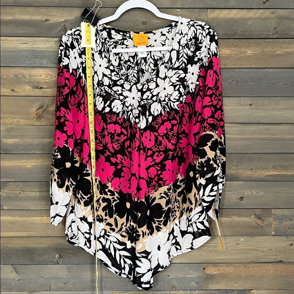 New Ruby Rd Floral Tunic Top Size Large - Picture 7 of 9